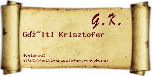 Göltl Krisztofer névjegykártya